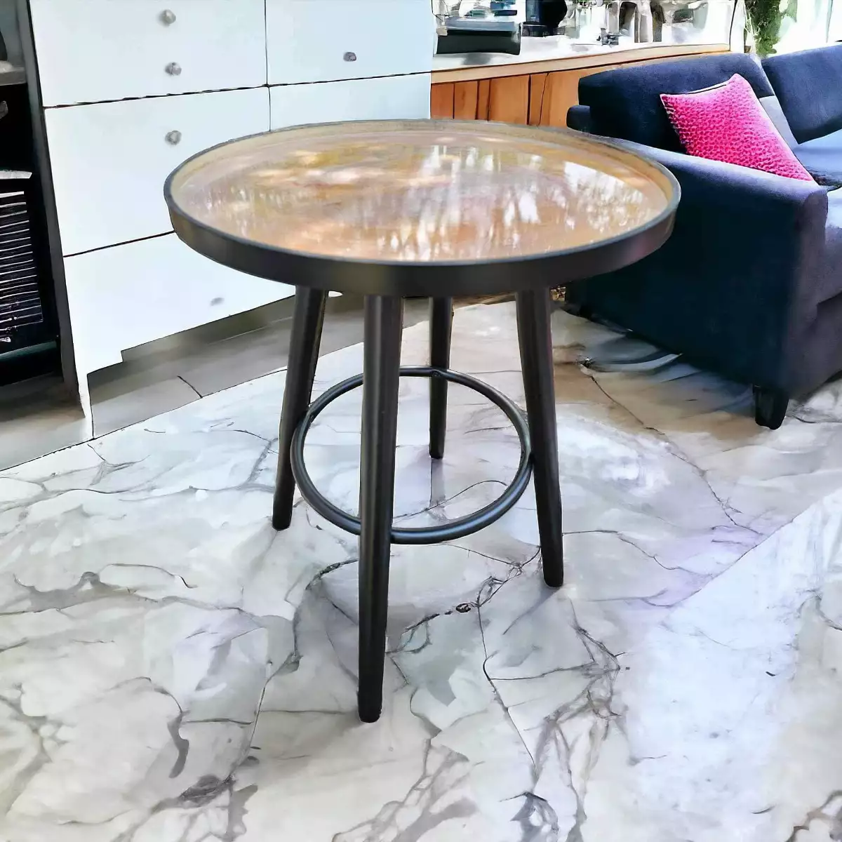 Petite table d’appoint Résine epoxy 50 cm