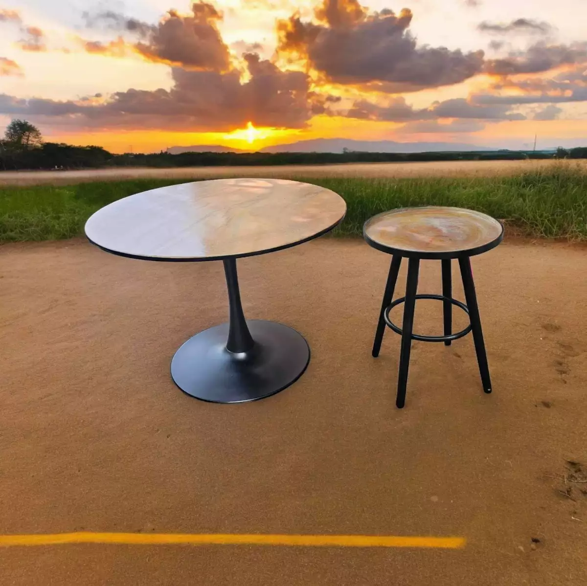 Petite table d’appoint Résine epoxy 50 cm