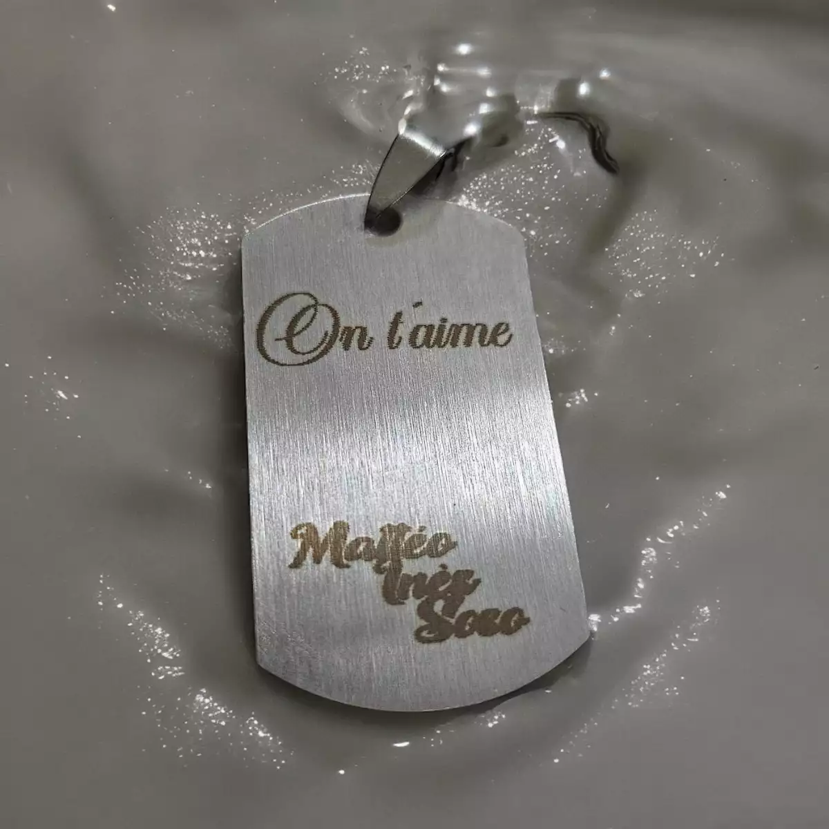 Pendentif acier inoxydable rectangulaire